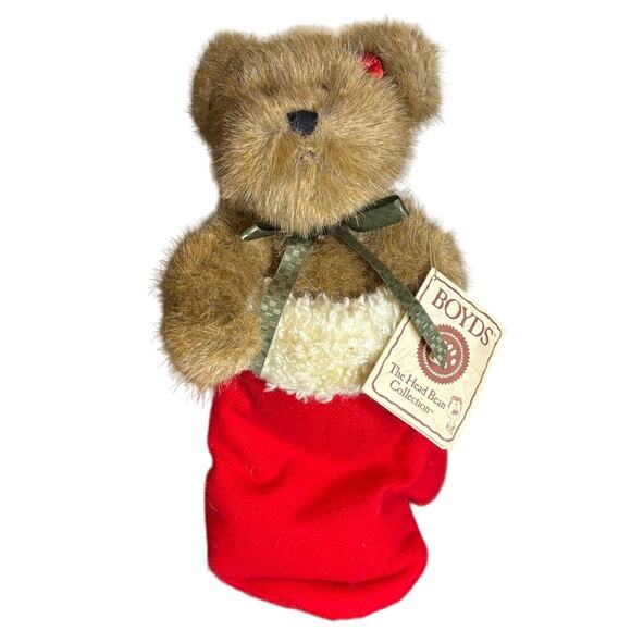 Retired "Jolly," Boyds Bears 918164SM Bear in Mitten Holiday 11" Plush with tag - Picture 1 of 4
